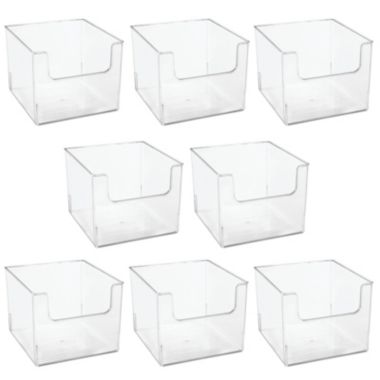 mDesign Plastic Closet Home Storage Organizer Cube Bin Container, 8 Pack - Clear. View a larger version of this product image.