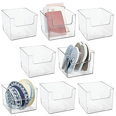mDesign Plastic Closet Home Storage Organizer Cube Bin Container, 8 Pack - Clear. View a larger version of this product image.