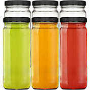 Stock Your Home 16 oz Glass Jars - Black Caps (6 Pack)
