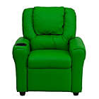 Alternate image 1 for Flash Furniture Vana Contemporary Green Vinyl Kids Recliner with Cup Holder and Headrest