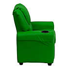 Alternate image 3 for Flash Furniture Contemporary Green Vinyl Kids Recliner With Cup Holder And Headrest - Green Vinyl