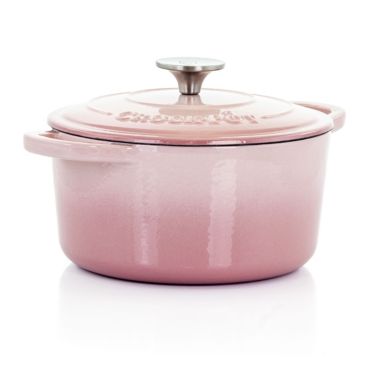 Crock-Pot Artisan 2 Piece 3 Quarts Enamled Cast Iron Dutch Oven in Blush Pink. View a larger version of this product image.