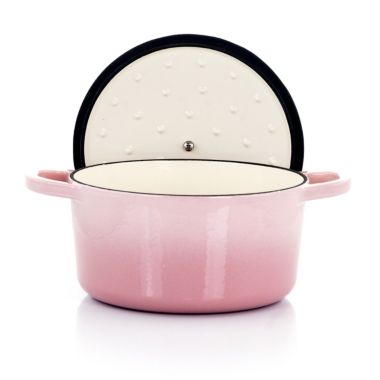 Crock-Pot Artisan 2 Piece 3 Quarts Enamled Cast Iron Dutch Oven in Blush Pink. View a larger version of this product image.