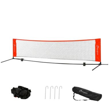 Soozier 23 ft Portable Soccer Tennis/Pickleball/Badminton/Mini Tennis Net w/ Sideline for Training with Included Storage Bag, Red. View a larger version of this product image.