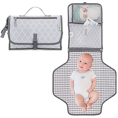 Baby Portable Changing Pad, Diaper Bag, Travel Mat Station by Comfy Cubs (Solid Grey, Large). View a larger version of this product image.