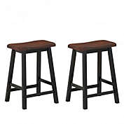 Costway 24 Inch Height Set of 2 Home Kitchen Dining Room Bar Stools-Coffee