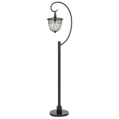 Saltaro Sherpi 63 Inch Downbridge Lantern Metal Floor Lamp, Bronze Black- Saltoro Sherpi. View a larger version of this product image.
