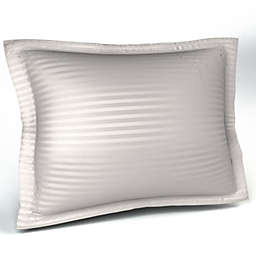 White Pillow Sham Queen Size Decorative Striped Pillow Case with Envelope Closer, White Solid Tailored Pillow Cover