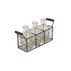 Alternate image 0 for Cheungs Decorative Rectangular Wire Basket With 3 Glass Jars