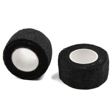 Unique Bargains 2 Pieces Black 1" Width Non-Woven Self Adhesive Tape Finger Elbow Wrist Durable Comfortably Breathable Ankle Protector Wrap Roll. View a larger version of this product image.