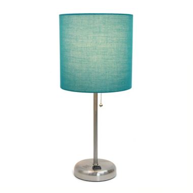 LimeLights Stick Lamp with Charging Outlet and Fabric Shade. View a larger version of this product image.