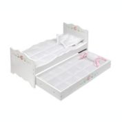 Badger Basket Co. Doll Bed with Trundle and Bedding - White Rose