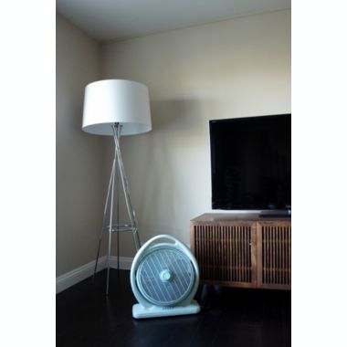 Sunpentown Heavy Duty 3-Speed Quiet Portable 14" Box Fan with Carry Handle, Light Olive Green. View a larger version of this product image.