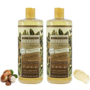 Dr Jacobs Naturals 32 Oz. 2 Pack Pure Castile Liquid Soap - SHEA BUTTER. View a larger version of this product image.