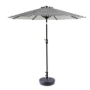 WestinTrends 9 Ft Outdoor Patio Market Umbrella with Black Round Base, Black/White Stripe