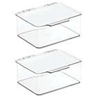 Alternate image 0 for mDesign Plastic Stackable Home Office Supplies Storage Box - 2 Pack, Clear