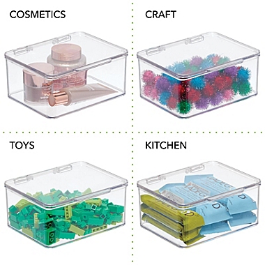 mDesign Plastic Stackable Home Office Supplies Storage Box - 2 Pack, Clear. View a larger version of this product image.