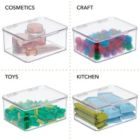Alternate image 1 for mDesign Plastic Stackable Home Office Supplies Storage Box - 2 Pack, Clear