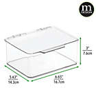 Alternate image 2 for mDesign Plastic Stackable Home Office Supplies Storage Box - 2 Pack, Clear