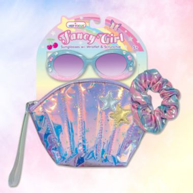 Hot Focus Fancy Girl Sunglasses With Wristlet And Scrunchie Mermaid Vibes Set. View a larger version of this product image.