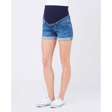 Ripe Maternity Denim Shorty Shorts Blue. View a larger version of this product image.