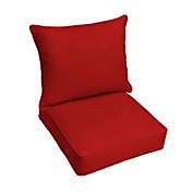 Outdoor Living and Style Set of 2 Solid Red Sunbrella Indoor and Outdoor Deep Seating Pillow and Cushion Chair, 25"