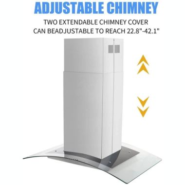 Geht Appliances 36 inch Stainless Steel Island Mount Range Hood 900CFM Tempered Glass. View a larger version of this product image.