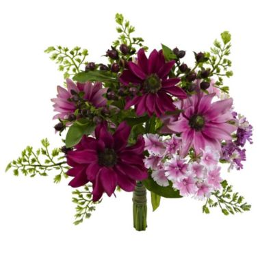 Nearly Natural Home Decorative 9"H Mixed Pink Daisy Artificial Flower Bundle - Set of 3. View a larger version of this product image.
