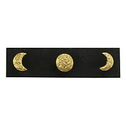 Cheungs Kalends Gold Decorative Wall Mounted Moon Phase Hook Coat Hanger -  3 Hooks