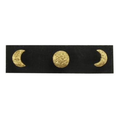 Cheungs Kalends Gold Decorative Wall Mounted Moon Phase Hook Coat Hanger - 3 Hooks. View a larger version of this product image.