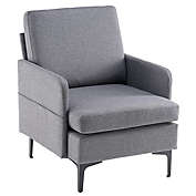 Infinity Merch Comfy Single Sofa Accent Chair for Bedroom in Dark Grey