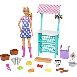 Barbie Farmers Market Playset, Barbie Doll (Blonde), Stand, Register & Accessories