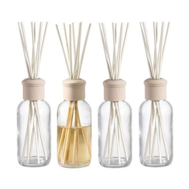 EAST CREEK 4pcs 120ml/4oz Empty Refillable Glass Aromatherapy Diffuser Bottles With Natural. View a larger version of this product image.