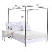 Stock Preferred Mosquito Netting Canopy Frame Set in King Size Silver
