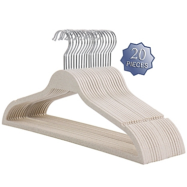 Elama Home 20 Piece Biodegradable Coat Hangers in Wheat. View a larger version of this product image.