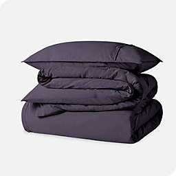Bare Home 100% Organic Cotton Duvet Set - Crisp Percale Weave - Lightweight & Breathable (Dusty Purple, Twin/Twin XL)