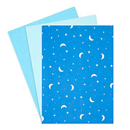 Sparkle and Bash Moon and Stars Gift Wrap Tissue Paper for Bags, 3 Blue Colors (20x26 In, 60 Sheets)