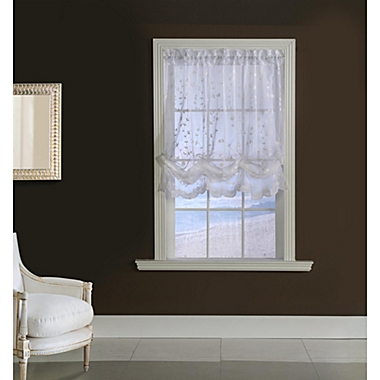 Commonwealth Habitat Grandeur Deep Scalloped Embroidery Balloon Curtain - 52x63" - White. View a larger version of this product image.