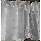 Alternate image 1 for Commonwealth Habitat Grandeur Deep Scalloped Embroidery Balloon Curtain - 52x63" - White