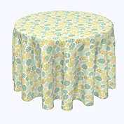 Fabric Textile Products, Inc. Round Tablecloth, 100% Polyester, 90" Round, Green & Yellow Pastel Easter Eggs