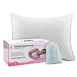 PiccoCasa Soft Gel Memory Foam Pillow for Sleeping,Soft Cooling Bed Pillow,Rectangle Pillow Core Adjustable Sleeping Good for Side and Back Sleeper with Washable Removable, Standard 1 Pack