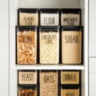 Alternate image 1 for Talented Kitchen 136 All Caps Labels for Pantry Containers, Preprinted Black Print on Clear Food Jar Stickers + Numbers for Kitchen Organization and Storage (Water Resistant)