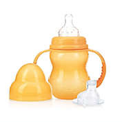 Nuby 3 Stage Tritan Wide Neck Grow with Me No-Spill Bottle to Cup, 8 Oz, Orange