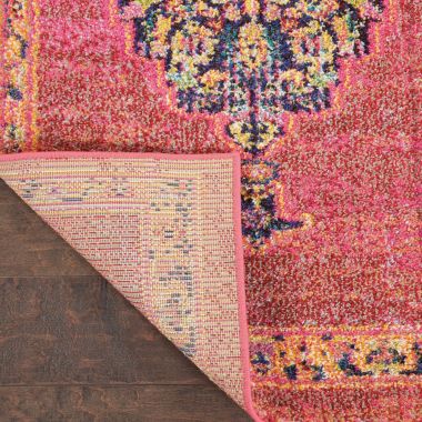 Nourison Passionate PST01 Pink/Navy/Orange Indoor Area Rug - 5'3 x 7'3. View a larger version of this product image.