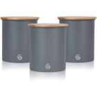 Alternate image 0 for Swan - Set of 3 Nordic Collection Storage Canisters with Bamboo Lid, 1.84L Capacity, Matte Gray