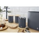 Alternate image 2 for Swan - Set of 3 Nordic Collection Storage Canisters with Bamboo Lid, 1.84L Capacity, Matte Gray