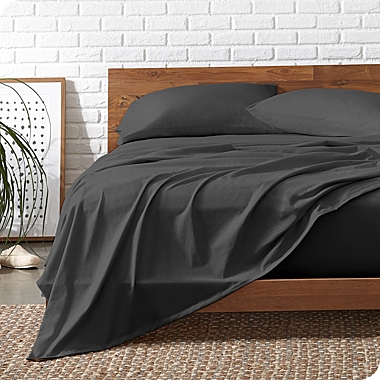 Bare Home 100% Organic Jersey Cotton Sheet Set - Deep Pocket - Lightweight & Breathable - Bedding Sheets & Pillowcases (Queen, Grey). View a larger version of this product image.