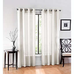 GoodGram Ultra Luxurious Elegant Sheer Grommet Curtain Panels - 54 in. W x 84 in. L, Ivory
