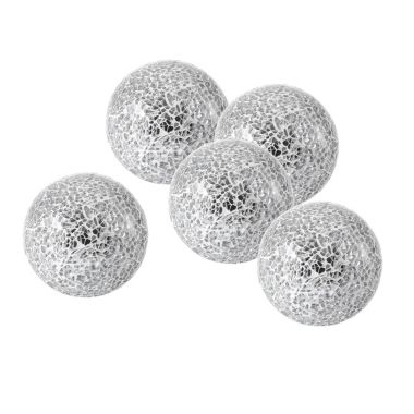 EAST CREEK Decorative Orbs Set Of 5 Glass Mosaic Sphere Balls Diameter 3.3" For Bowls, Vases. View a larger version of this product image.