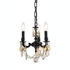 Alternate image 2 for Elegant Lighting Lillie 3 light Dark Bronze Pendant Clear Royal Cut Crystal